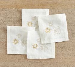 Starburst Cotton/Linen Cocktail Coasters - Set of 4