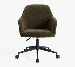 Open Box: Carson Upholstered Swivel Desk Chair - Rustic Chenille Dark Moss