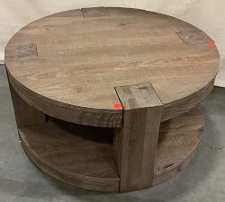 Open Box: Rockport Round Coffee Table, Small (34") - Cocoa Brown