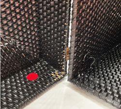 Open Box: Tava Handwoven Rattan Rectangular Hinged Hamper - Espresso