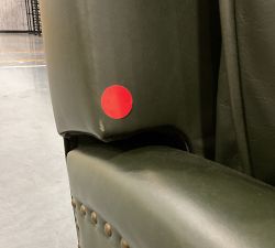 Open Box: Tyler Square Arm Leather Manual Recliner with Nailheads, Extra Tall (45") - Vintage Hunter, Seadrift