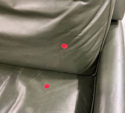 Open Box: Tyler Square Arm Leather Manual Recliner with Nailheads, Extra Tall (45") - Vintage Hunter, Seadrift