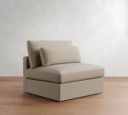 Open Box: Westwood Square Arm Deep Seat Armless Chair - Performance Rustic Linen Parchment