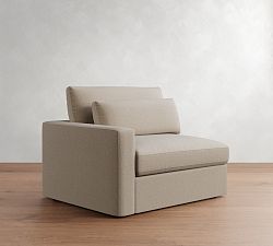 Open Box: Westwood Square Arm Deep Seat Left Armchair - Performance Rustic Linen Parchment
