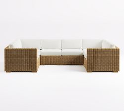 Huntington Wicker Square Arm 8-Piece U-Shaped Outdoor Sectional (126")
