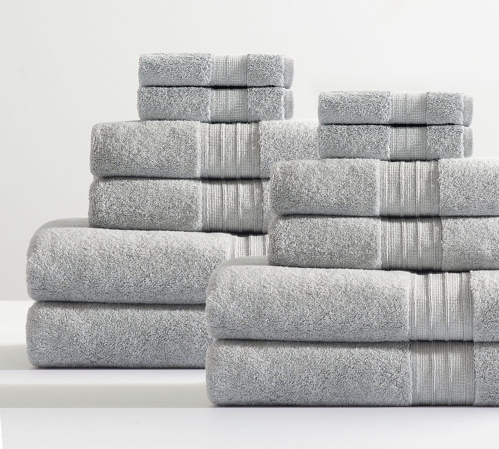 Hydrocotton Towel Bundles - Heathered Gray, Set of 12