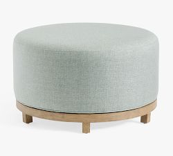 Jake Swivel Upholstered Wood Base Ottoman