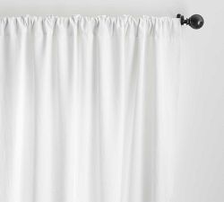 Custom Belgian Flax Linen Curtain - White