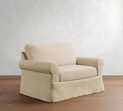 Buchanan Roll Arm Slipcovered Twin Sleeper Sofa  (56")