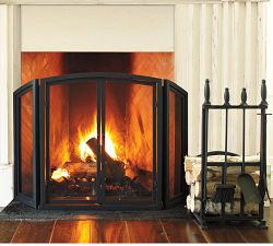 Classic Fireplace Triple Screen Fireplace