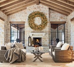 Faux Lit Aspen Spruce Wreath