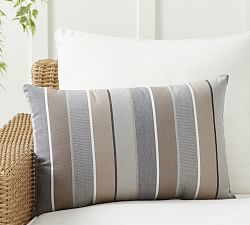 Sunbrella® Milano Striped Outdoor Lumbar Pillow