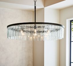 Windham Recycled Glass Tile Round Chandelier (42")