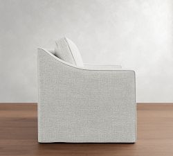 Cameron Slope Arm Slipcovered Twin Sleeper Sofa  (53")