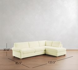 PB Comfort Modern Roll Arm Return Bumper Sectional (124")