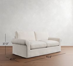 PB Comfort Modern Roll Arm Slipcovered Sofa (67"-120")