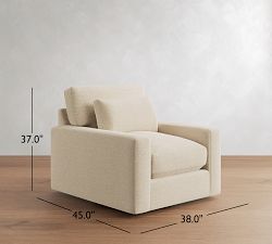PB Comfort Modern Square Arm Deep Seat Swivel Chair