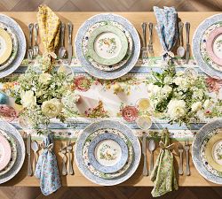 Botanical Bunny Stoneware Salad Plates - Mixed Set of 4