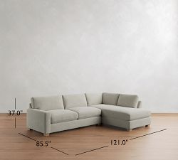 PB Comfort Modern Square Arm Return Bumper Sectional (121")