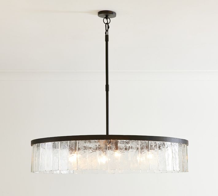 Windham Recycled Glass Tile Round Chandelier (42