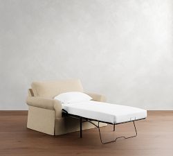 Buchanan Roll Arm Slipcovered Twin Sleeper Sofa  (56")