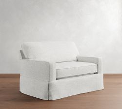 Cameron Square Arm Slipcovered Twin Sleeper Sofa  (54"&ndash;86")