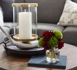 Chester Brushed Brass Hurricane Candle Holder