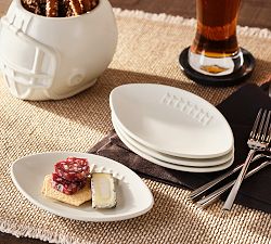Football Stoneware Appetizer Plates - Set of 4