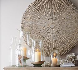 Open Box: Handwoven Willow Wheel Wall Art - White Wash