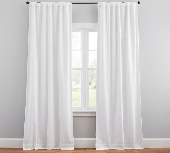 Custom Seaton Textured Cotton Blackout Curtain - White by Pottery Barn