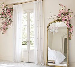LoveShackFancy Embellished Rosette Curtain