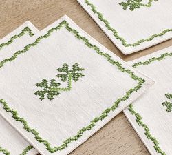 Four Leaf Clover Organic Cotton Cocktail Napkins - Set of 4
