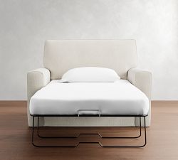 Pearce Square Arm Slipcovered Twin Sleeper Sofa  (58")