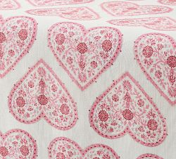 Heart Block Print Organic Cotton Table Runner