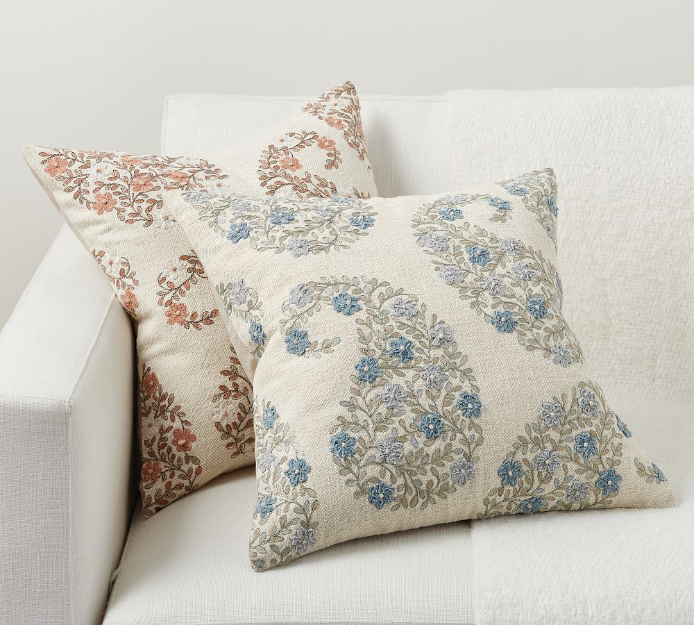 Jolyn Paisley Embroidered Pillow Cover by Pottery Barn