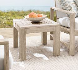 Indio Eucalyptus Square Outdoor Side Table (21")