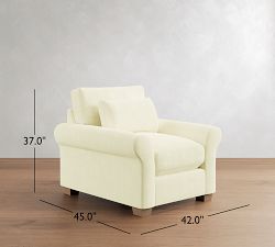 PB Comfort Modern Roll Arm Deep Seat Chair