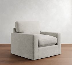 PB Comfort Modern Square Arm Slipcovered Chair