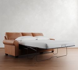 Buchanan Roll Arm Leather Sleeper Sofa (87")
