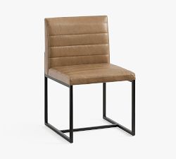 Millie Channel Tufted Leather Desk Chair