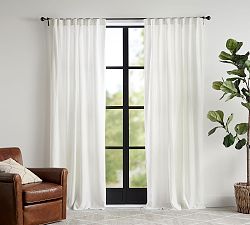 Open Box: Custom Belgian Flax Linen Blackout Curtain - Ivory