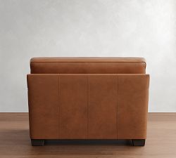 Buchanan Square Arm Leather Twin Sleeper Sofa  (54")