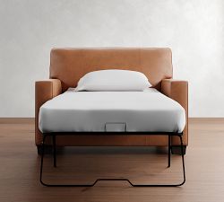 Buchanan Square Arm Leather Twin Sleeper Sofa  (54")