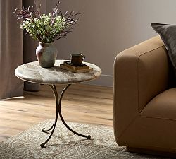 Liora Round Marble End Table (24")