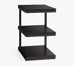 Open Box: Allen Rectangular Tiered End Table (14") - Black