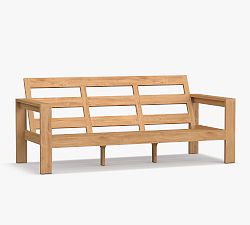 Open Box: Malibu Teak Outdoor Sofa Frame, 77" - Natural