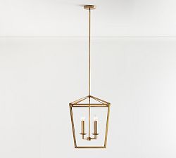 Open Box: Remington Iron Lantern Pendant (24") - Tumbled Brass