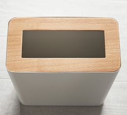 Yamazaki Slim Wood Rim 2.6 Gallon Trash Can