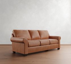 Buchanan Roll Arm Leather Sleeper Sofa (87")