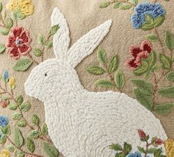 Bunny Embroidered Pillow Cover